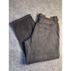 Lee Straight Leg Jeans Womens 16S Black‎ Denim Relaxed Fit 5-Pocket White Tab
